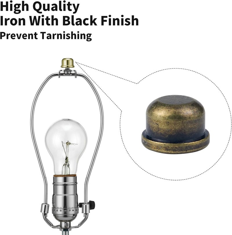 Aecsze 8 PCS 1/4-27 Lamp Finials, Lamp Shade Screw Cap for Lamp Shade Bracket Harp Top, Lamp Finial Knob Lamp Shade Screw Cap Lamp Fittings (1/2 Inch Tall, Retro) - Image 3